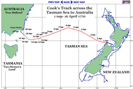 Tasman Sea to Point Hicks, New Holland Stage