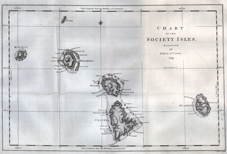Chart of the Society Isles, discovered by Lieut. J. Cook, 1769